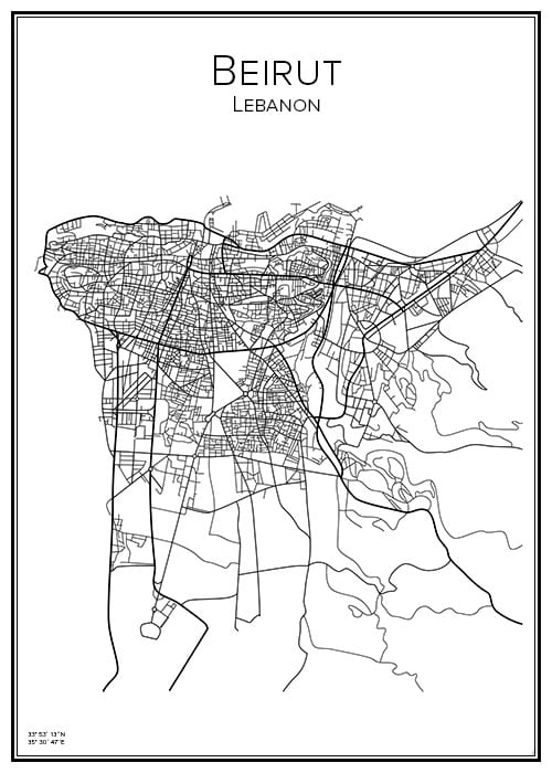 Stadskarta över Beirut