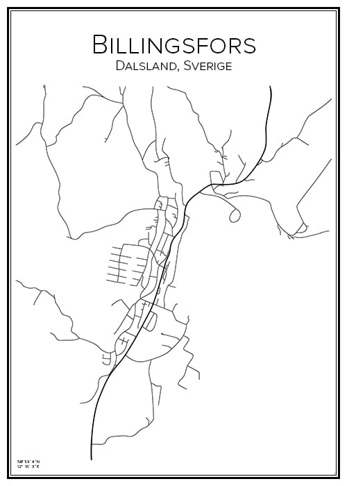 Stadskarta över Billingsfors