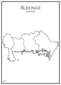 Stadskarta över Blekinge