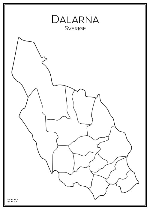 Stadskarta över Dalarna