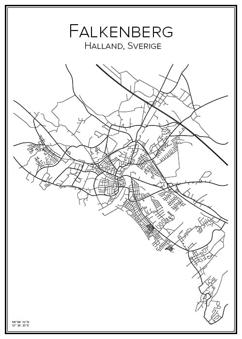 Stadskarta över Falkenberg