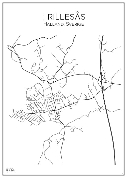 Stadskarta över Frillesås