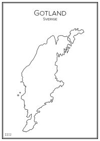 Stadskarta över Gotland
