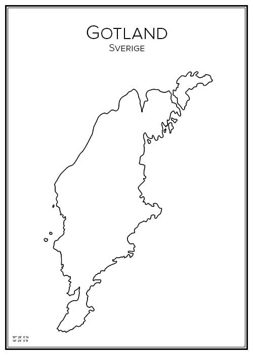 Stadskarta över Gotland