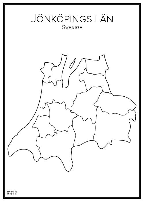Stadskarta över Jönköpings län