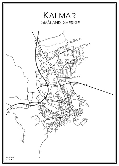 Stadskarta över Kalmar
