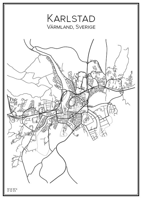 Stadskarta över Karlstad