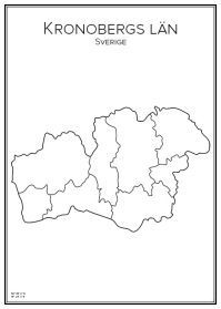 Stadskarta över Kronobergs län