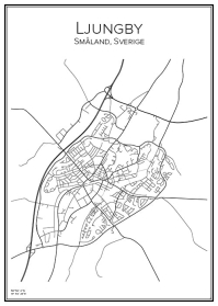 Stadskarta över Ljungby