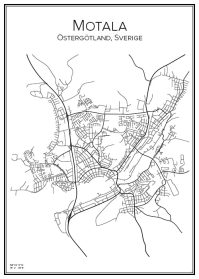 Stadskarta över Motala