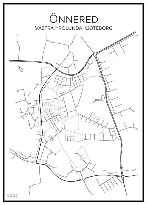 Stadskarta över Önnered
