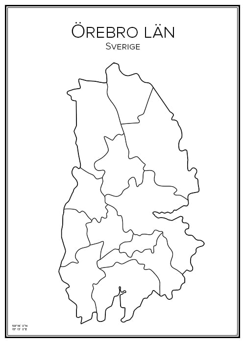 Stadskarta över Örebro län