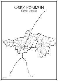 Stadskarta över Osby kommun