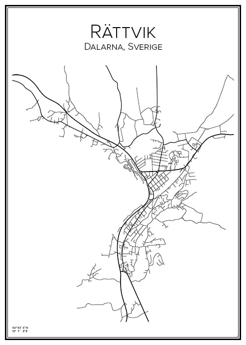Stadskarta över Rättvik