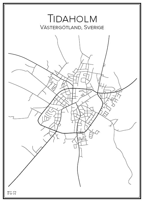 Stadskarta över Tidaholm