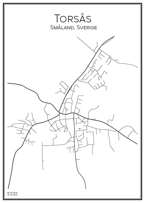 Stadskarta över Torsås