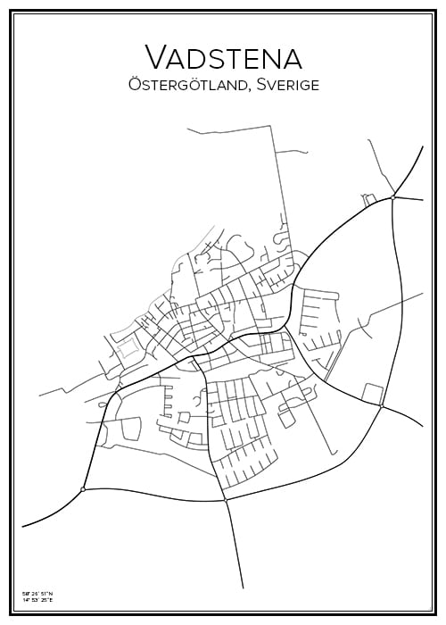 Stadskarta över Vadstena