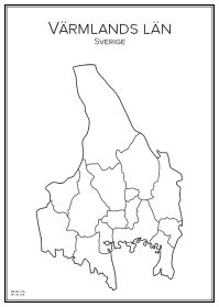 Stadskarta över Värmlands län
