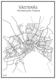 Stadskarta över Västerås