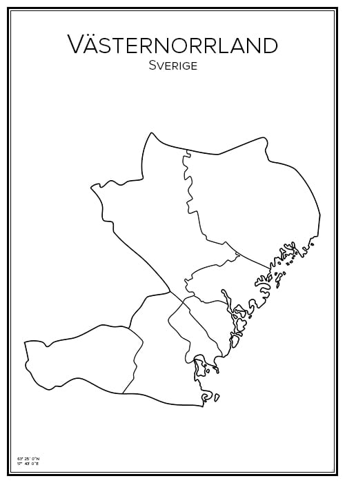 Stadskarta över Västernorrland