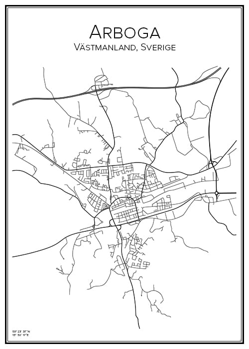 Stadskarta över Arboga