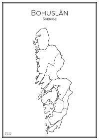 Stadskarta över Bohuslän