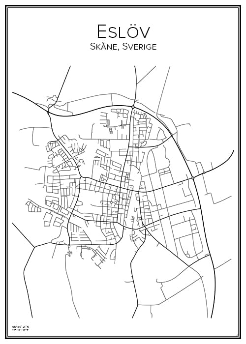 Stadskarta över Eslöv