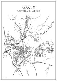 Stadskarta över Gävle
