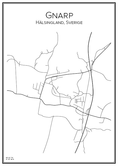 Stadskarta över Gnarp