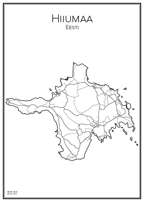 Stadskarta över Hiiumaa