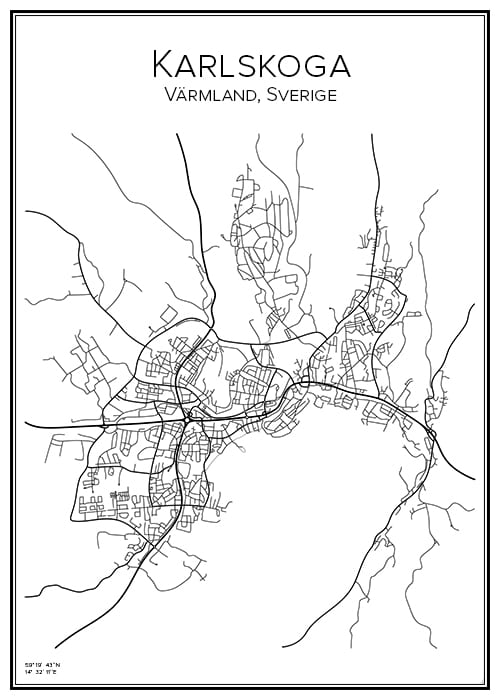 Stadskarta över Karlskoga