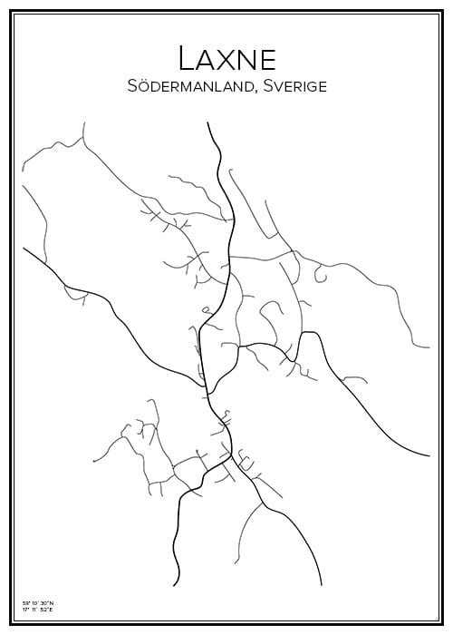 Stadskarta över Laxne