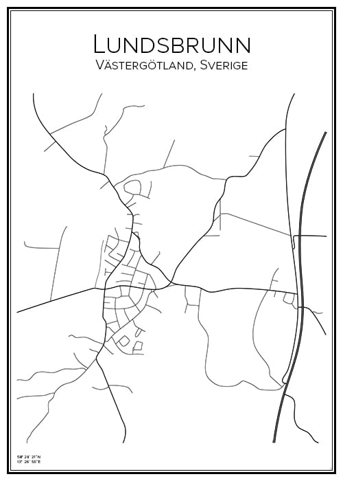 Stadskarta över Lundsbrunn
