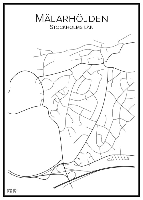 Stadskarta över Mälarhöjden