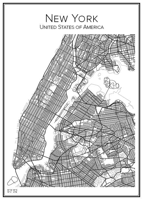 Stadskarta över New York