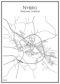 Stadskarta över Nybro