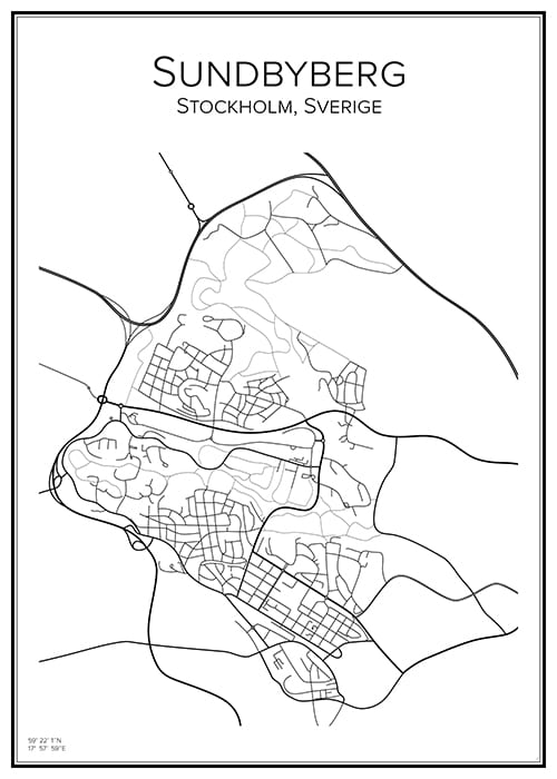 Stadskarta över Sundbyberg