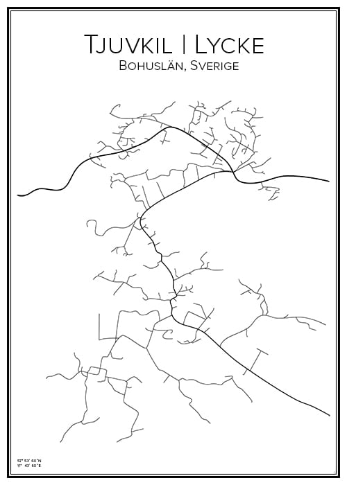 Stadskarta över Tjuvkil och Lycke