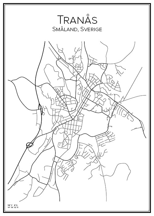 Stadskarta över Tranås