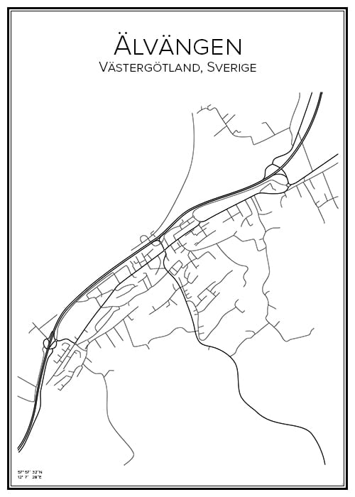 Stadskarta över Älvängen