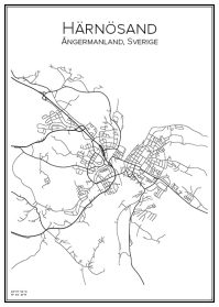 Stadskarta över Härnösand
