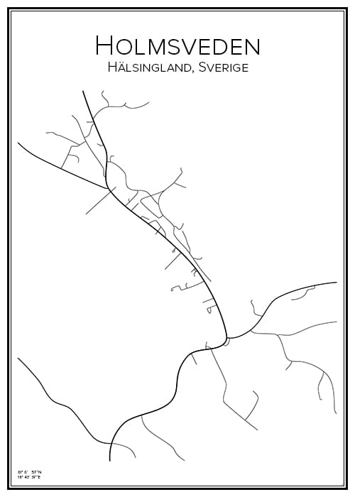 Stadskarta över Holmsveden