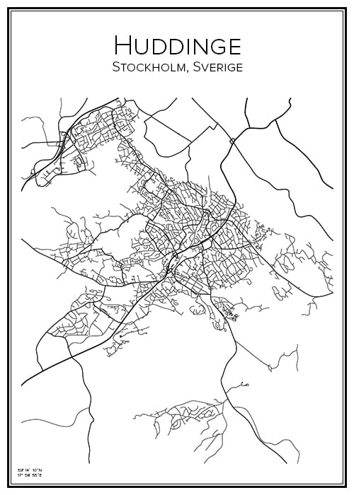 Stadskarta över Huddinge