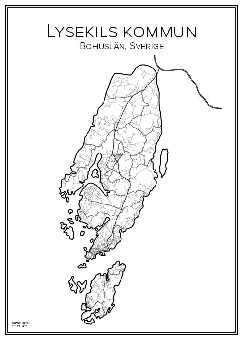 Stadskarta över Lysekils kommun