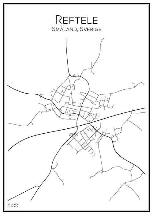 Stadskarta över Reftele