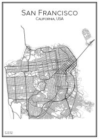 Stadskarta över San Francisco