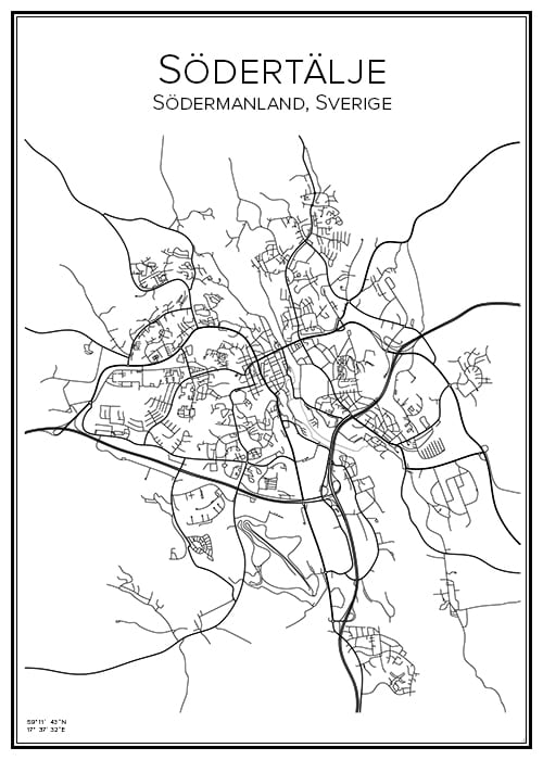 Stadskarta över Södertälje