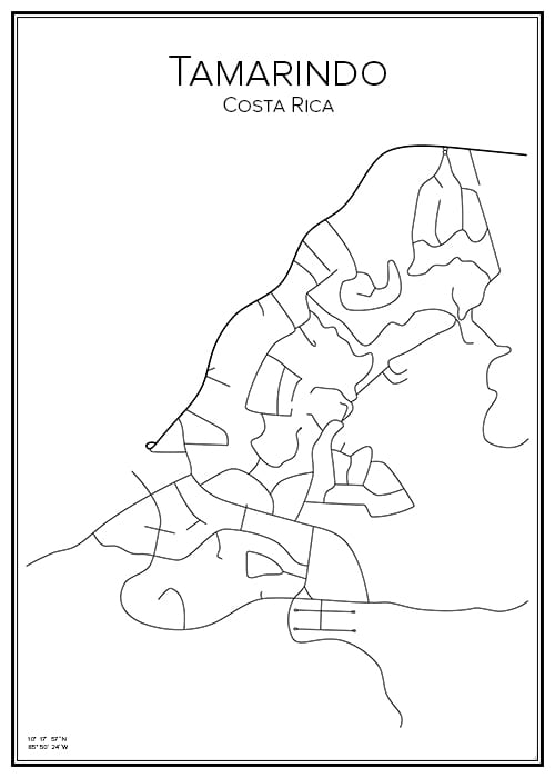 Stadskarta över Tamarindo