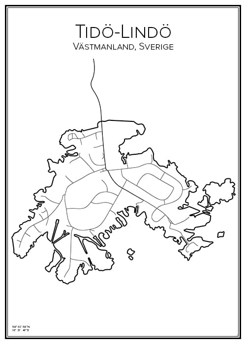 Stadskarta över Tidö-Lindö