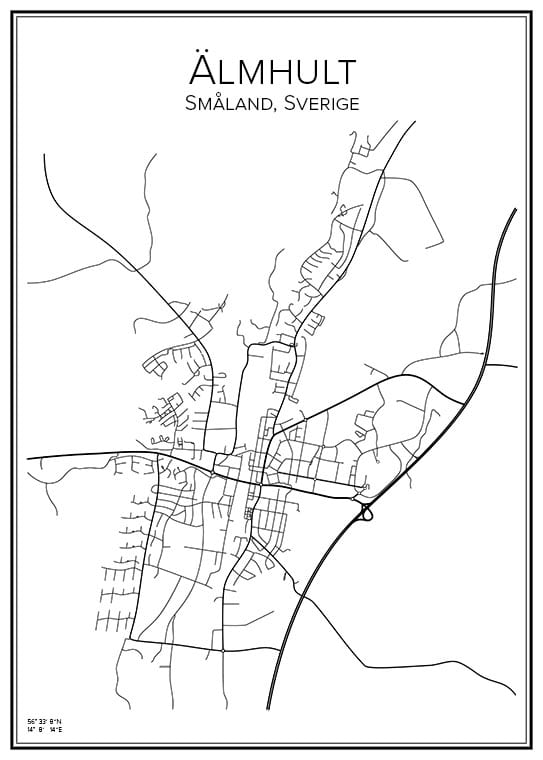 Stadskarta över Älmhult